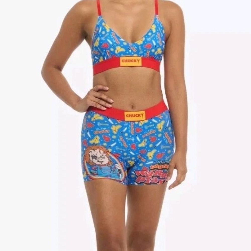 Childs Play Chuckie Good Guys Blue and Red Women's Intimates Set